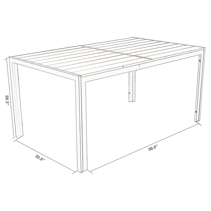 Latitude Run® Outdoor Patio Dining Table(36"X59" Brown Frame And Brown